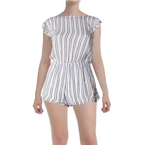 Aqua striped romper size m